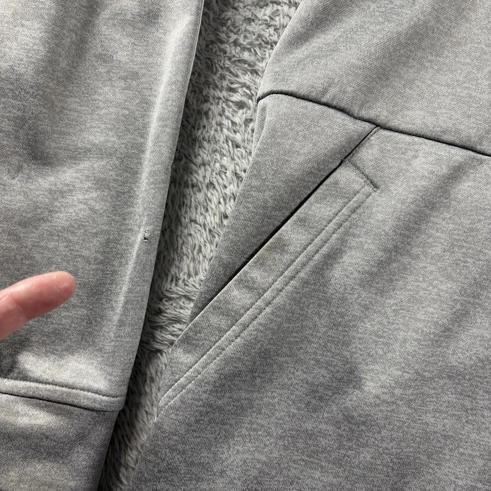 Adidas Full‎ Zip Track Jacket Mens XL Gray Stripe Hooded Nylon Lightweight